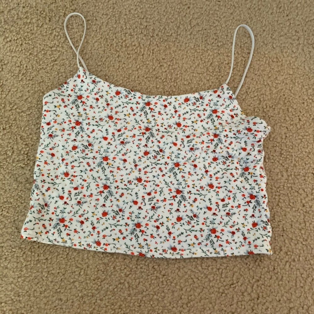 PS basics flower cropped tank top